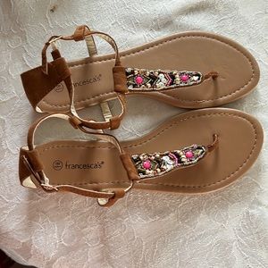 Francesca’s Beaded Sandals Sz 8.5